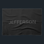 Moderner bearbeitbarer Text | Dunkelgrau und schwa Geschirrtuch<br><div class="desc">Editable Minimalistische Look,  bearbeiten,  wie Sie möchten!</div>