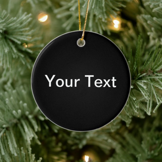 Moderner bearbeitbarer Text | Schwarz/Weiß Keramik Ornament (Baum)