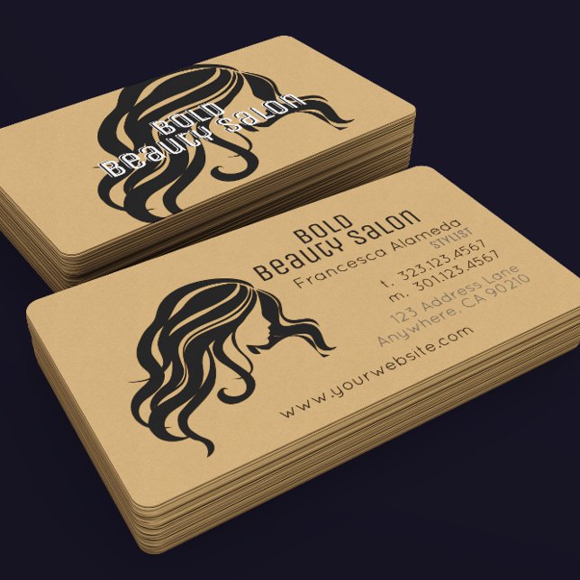 Moderner Beauty Salon Stylist Kraft Paper Minimali Visitenkarte (Von Creator hochgeladen)