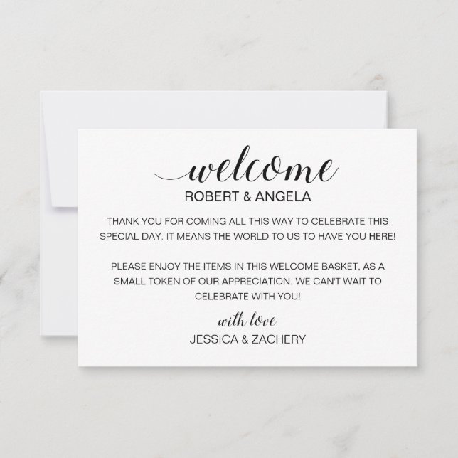 Moderner Begrüßungsbeutel mit Namen (Vorderseite)