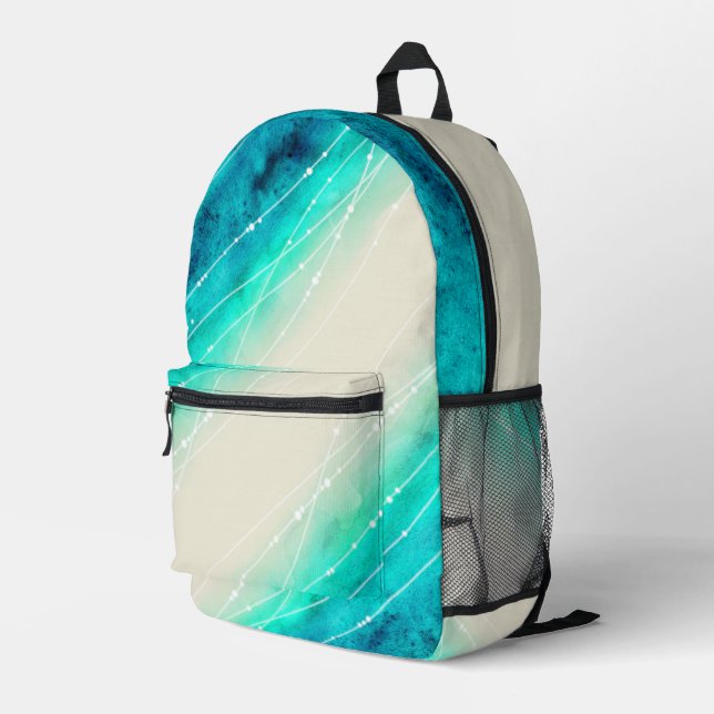 Moderner bemalter, glänzender Sand gemustert Bedruckter Rucksack (Rückseitige Ecke Rechts)