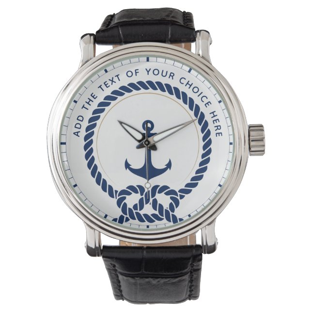 Moderner, benutzerdefinierter Text für Nautik und  Armbanduhr (Vorderseite)