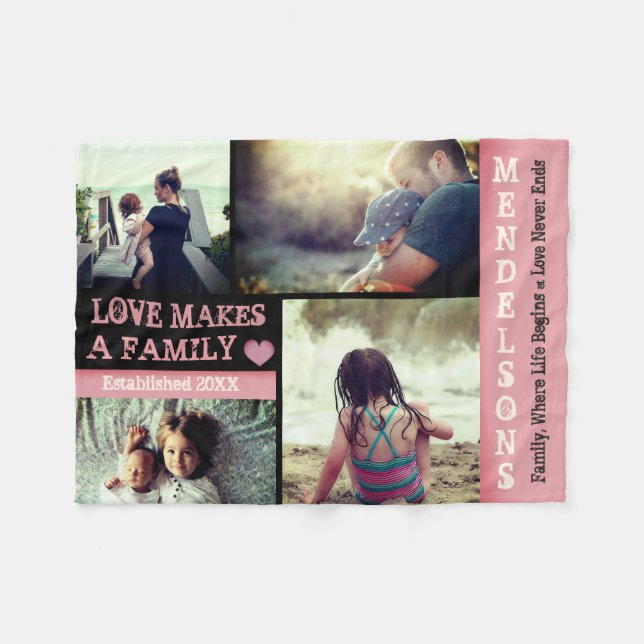 Moderner, benutzerdefinierter Text und personalisi Fleecedecke (Vorderseite (Horizontal))