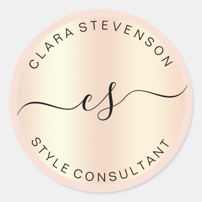 Moderner Berater für Rose aus Kupfer Runder Aufkleber (Vorderseite)