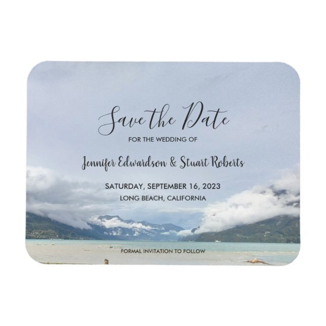 Moderner Bergsommerstrand Save the Date Magnet (Horizontal)
