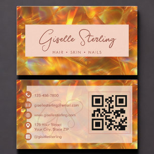 Moderner Bernstein-Opal-QR-Code Visitenkarte