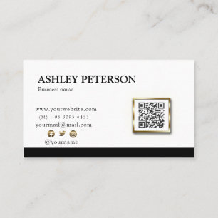 Moderner Beruflich Balck-White QR-Code Visitenkarte