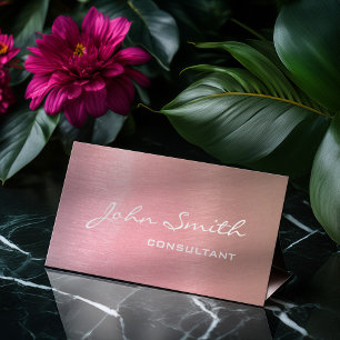 Moderner Beruflicher Berater Pink Rose Gold Foil Visitenkarte