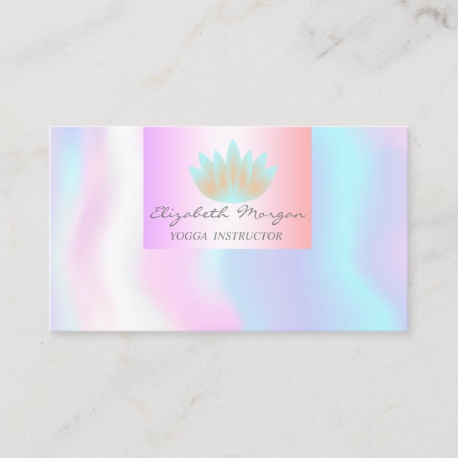 Moderner Beruflicher Charme, Lotus, Holografie Visitenkarte (Vorderseite)