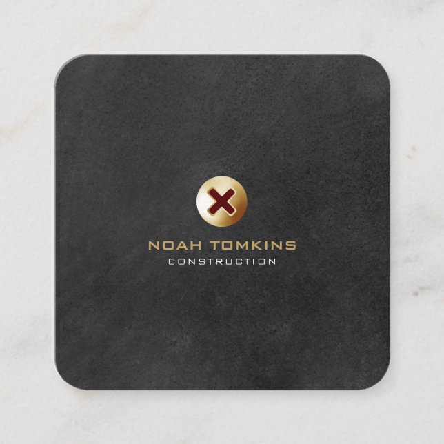 Moderner Beruflicher Handwerksbauer Quadratische Visitenkarte (Vorderseite)