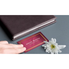 Moderner Beruflicher Himbeerrosa goldfarbener Rahm Visitenkarte