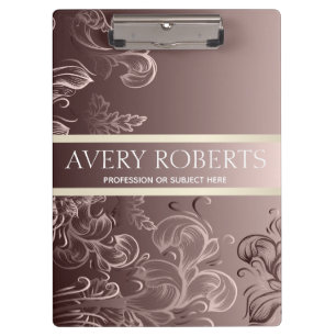 Moderner Beruflicher Metallic-Floral Luxus Klemmbrett