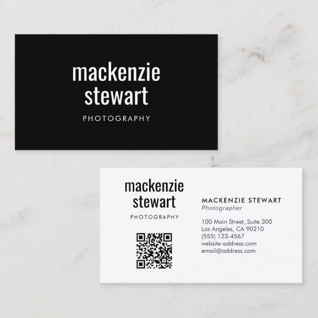 Moderner Beruflicher QR-Code Visitenkarte (Vorne/Hinten)