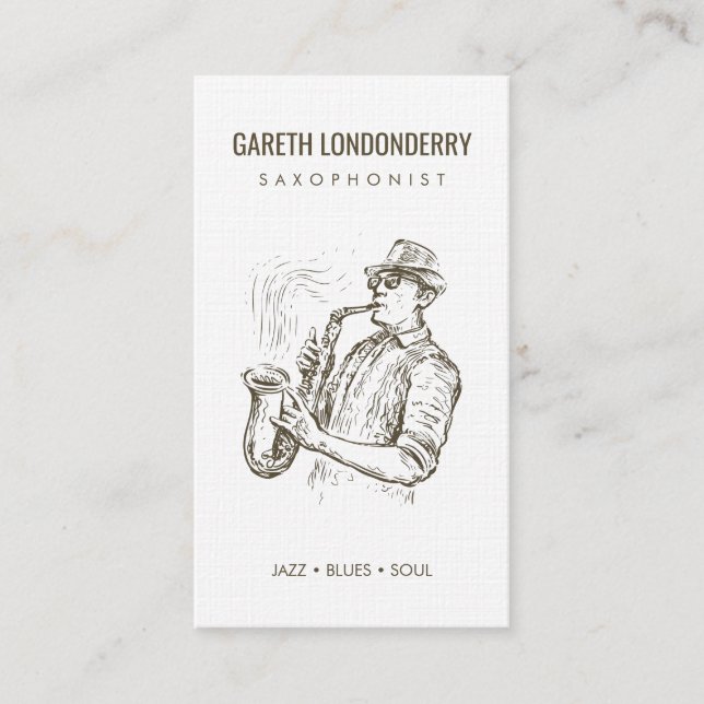 moderner beruflicher Saxophonist-Musiker qr Visitenkarte (Vorderseite)