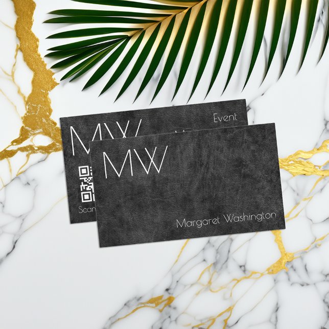 Moderner Beruflicher Schwarzer Leder-Minimal Visitenkarte (black leather business cards)