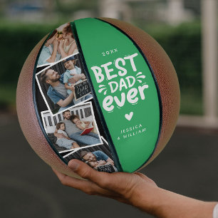 Moderner Best Dad Ever 4 Foto Väter Geschenk Basketball