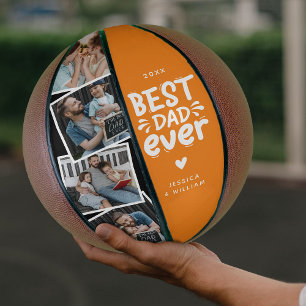 Moderner Best Dad Ever 4 Foto Vätergeschenk Basketball