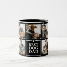 Moderner Best Dog Vater 7-Foto Collage Zwei-Tonen-