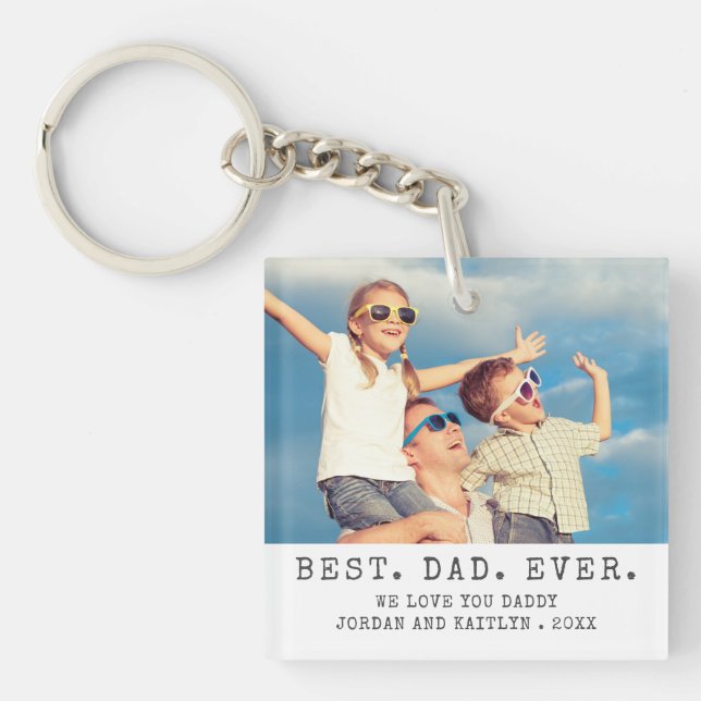 Moderner BEST VATER EVA 2 Fotos Personalisiert Schlüsselanhänger (Vorderseite)