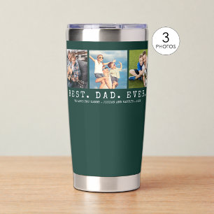 Moderner BEST VATER EVA 3 Fotos Personalisiert grü Thermobecher