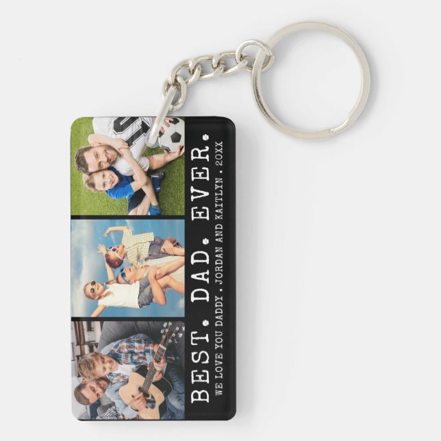 Moderner BEST VATER EVA 3 Fotos Personalisiert Schlüsselanhänger (Rückseite)