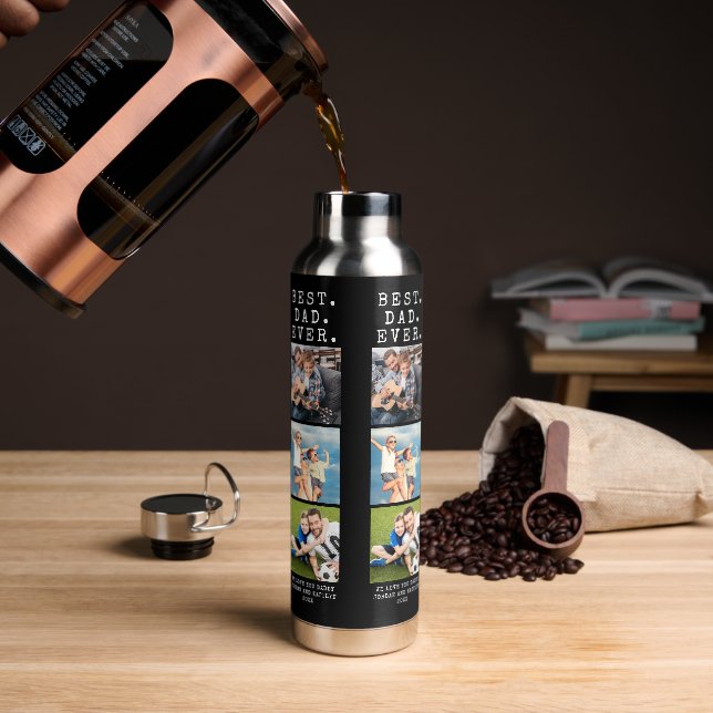 Moderner BEST VATER EVA 3 Fotos Personalisiert Trinkflasche (Kaffee)