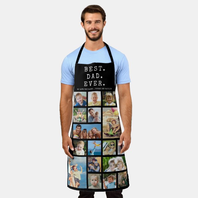 Moderner BEST VATER EVER 19 FotoCollage kundenspez Schürze (Getragen)