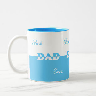 Moderner bester Papa auf Türkisblau und Weiß Zweifarbige Tasse