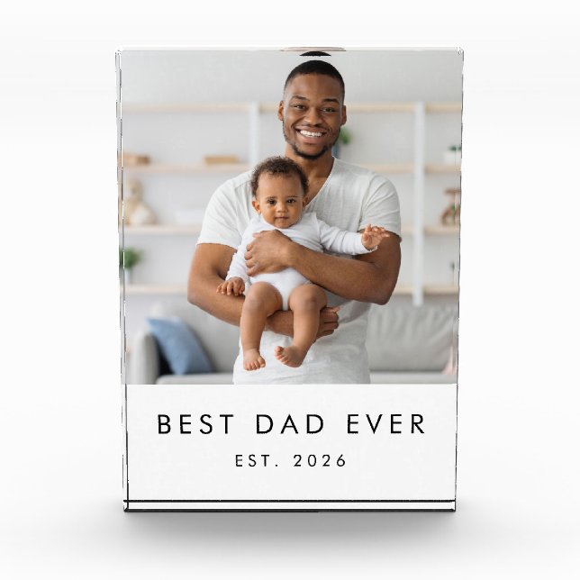 Moderner Bester Vater Aller Zeiten Fotoblock (Vorderseite)