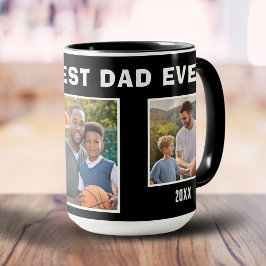 Moderner bester Vater je 3 Foto Collage Vater Tasse
