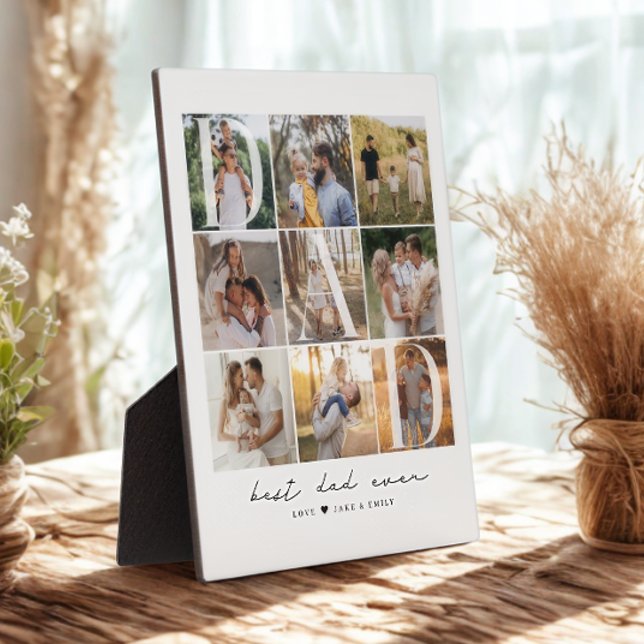 Moderner bester Vater je Script 9 Foto Grid Vater  Fotoplatte (Von Creator hochgeladen)