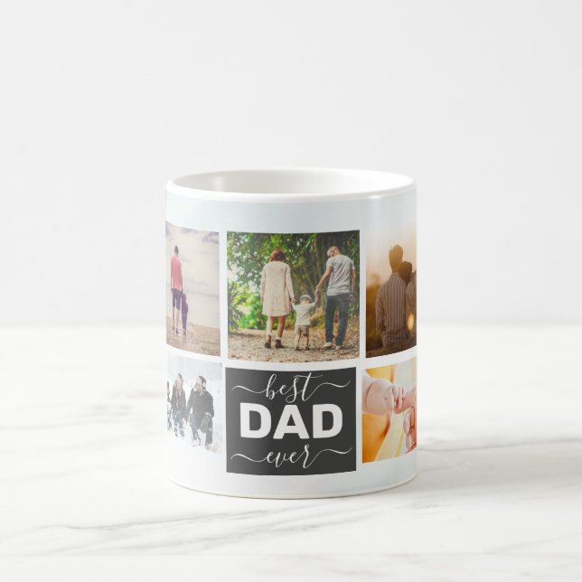 Moderner bester VATER je Script Einfach 9 Foto Col Kaffeetasse (Mittel)