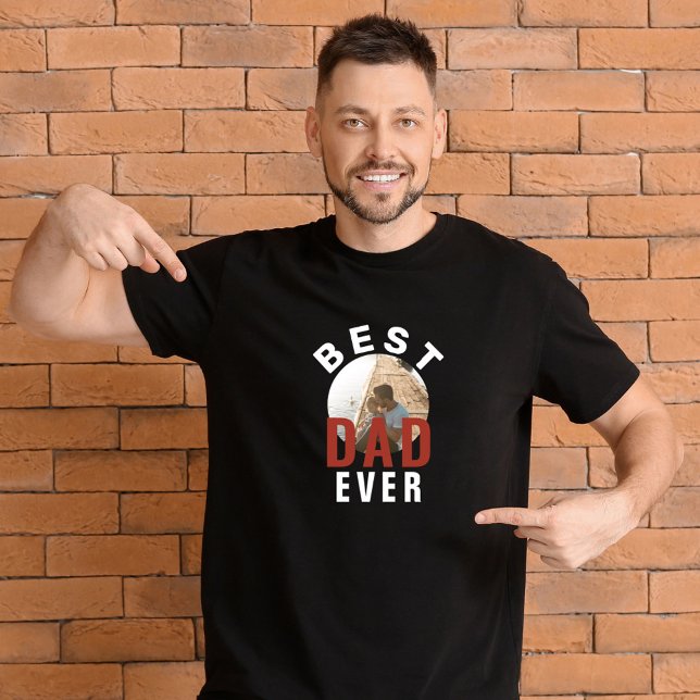Moderner bester Vater je Vatertag Foto T - Shirt (Von Creator hochgeladen)