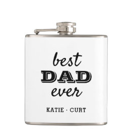 Moderner bester Vater je vier Fotos Flachmann