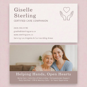 Moderner Betreuer und Senior Companion Service Visitenkarte
