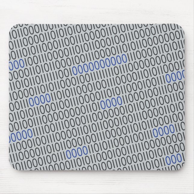 Moderner binärer Code Schwarz Blau für jede Farbe Mousepad (Vorne)