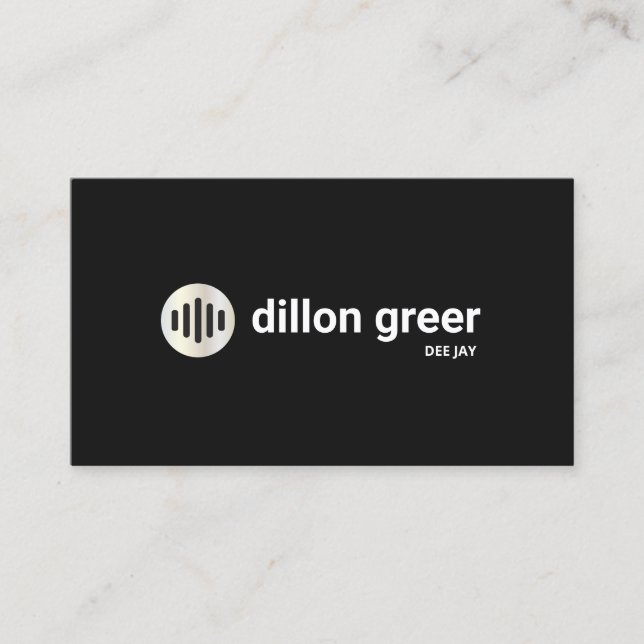 Moderner Black Audio Music DJ Visitenkarte (Vorderseite)