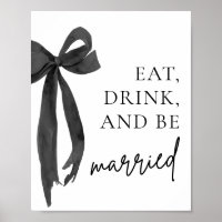 Moderner Black Bow isst Drink und sei Verheiratet