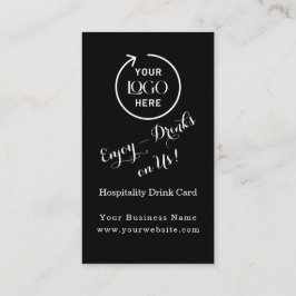 Moderner Black Drink Voucher | Corporate Event Car Visitenkarte