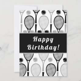 Moderner Black & Gray Tennis-Trainer Geburtstag