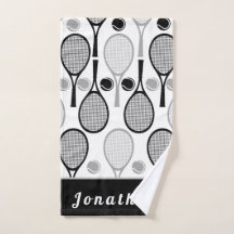 Moderner Black & Gray Tennis Vater Coach Name