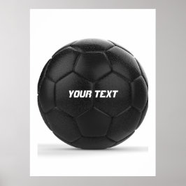 Moderner Black Soccer Ball Personalisiert Poster