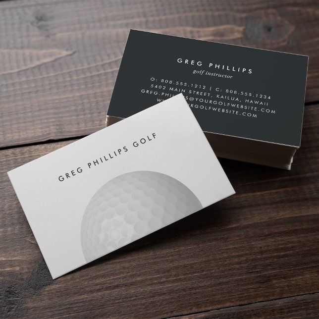 Moderner Black & White Golf Pro oder Instruktor Visitenkarte (Von Creator hochgeladen)