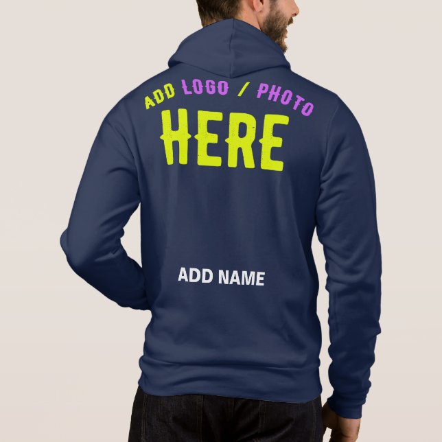MODERNER BLAU MIT STYLISTISCHER MARKENBEZEICHNUNG HOODIE (Rückseite)