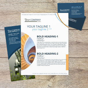 Moderner Blauer Blocktext, geometrische Foto-Forme Flyer