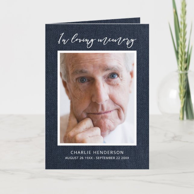 Moderner blauer Denim in der Liebe Erinnerung gekl Programm (Vorderseite)