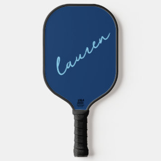 Moderner blauer Schriftname  Pickleball Schläger