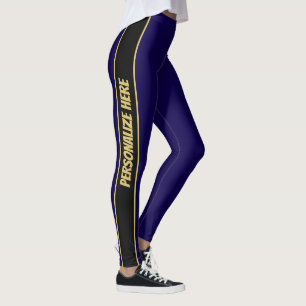 Moderner Blauer und Gold - benutzerdefinierter Tex Leggings