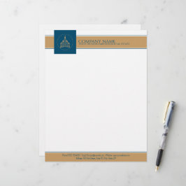 Moderner, blauer, weißer, brauner Real Anwesen Age Briefbogen