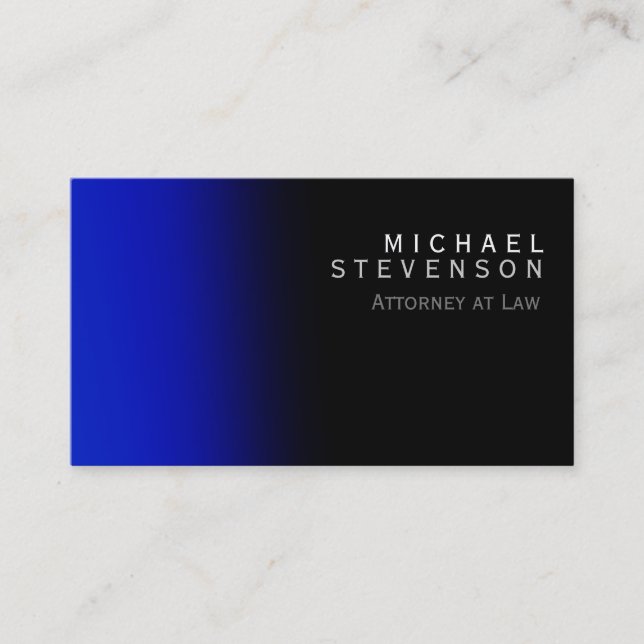 Moderner Blue Anwalt für die Law Business Card Visitenkarte (Vorderseite)